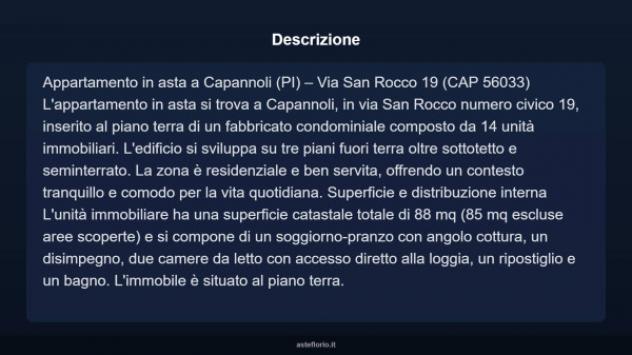 Immobile in asta di 88 m², box auto in vendita a Capannoli - Foto 3