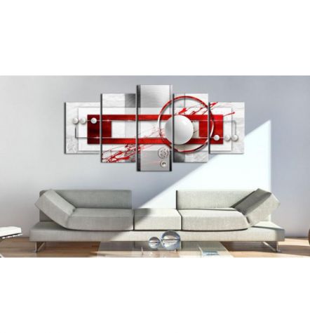 Quadro Cerchio E Sfera - Rosso - 100x50 E 200x100 ARREDALACASA - Foto 2