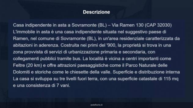 Immobile in asta di 115 m² con più di 5 locali in vendita a Sovramonte - Foto 16