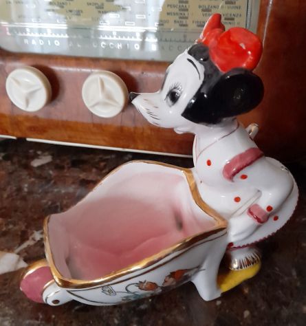 Minnie con carriola in ceramica 15x16 vintage - Foto 2