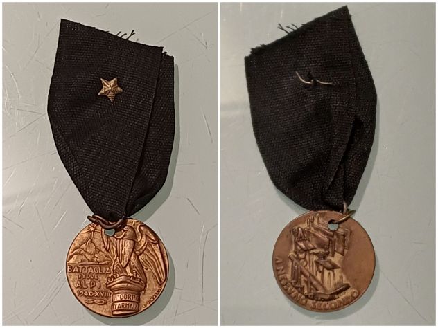 medaglia commemorativa della Battaglia delle Alpi 1940.