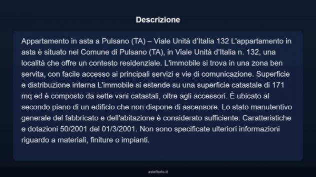 Immobile in asta di 171 m² in vendita a Pulsano - Foto 4