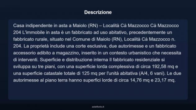 Immobile in asta di 192 m² con più di 5 locali e box auto doppio in vendita a Maiolo - Foto 3