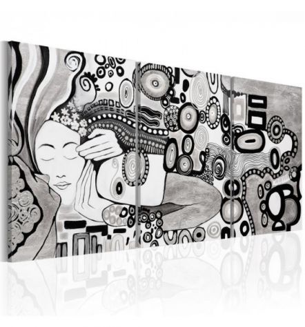 Dipinto Con Ragazza In Bianco E Nero Arredalacasa Cm.60x30