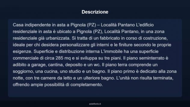 Immobile in asta di 285 m², box auto in vendita a Pignola - Foto 4