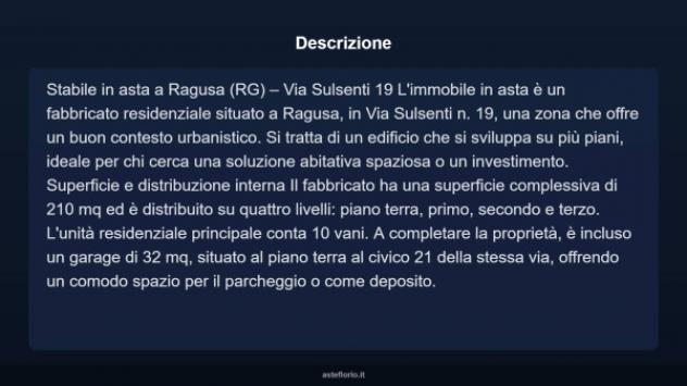 Immobile in asta di 210 m² con più di 5 locali e box auto in vendita a Ragusa - Foto 4