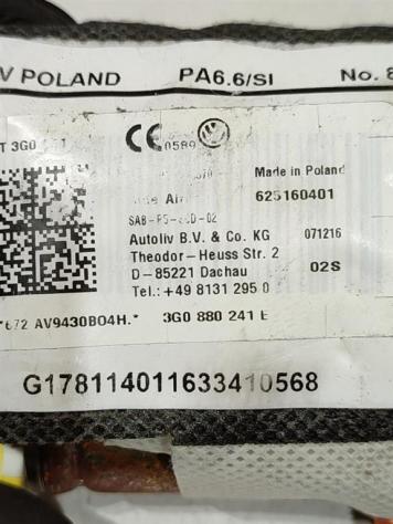 AIRBAG SEDILE SINISTRO VOLKSWAGEN Passat Variant B8 (3G5, CB5) 3G0880241E DCX (14) - Foto 2