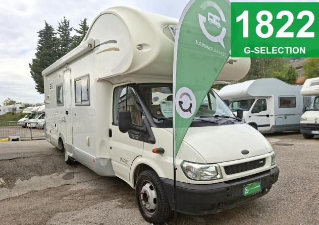 CAMPER ELNAGH FORD MANSARDATO 7 POSTI DOPPIA DINETTE LETTI CASTELLO FOTOVOLTAICO GEMELLATO POSTERIORE CLIMATIZZATORE CAMPEGGIO USATI GENERALI 1822