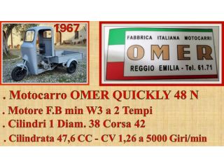 Motocarro Omer Quickly 48 N Anno 1967