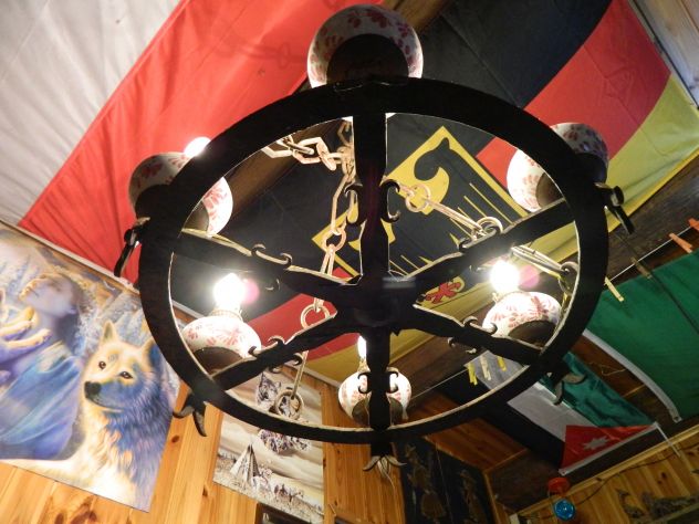 Lampadario artigianale candelabro a sei luci - Foto 5