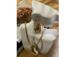 Set Collana + Orecchini dorati con brillanti incastonati