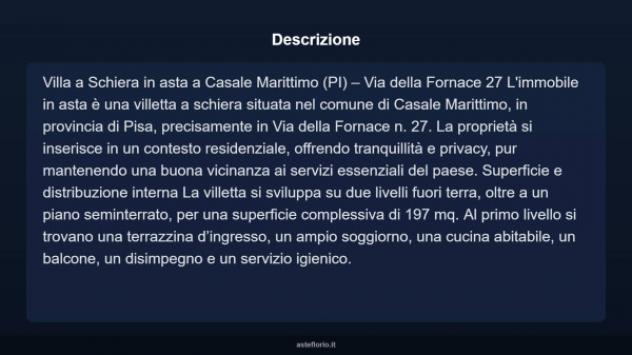 Immobile in asta di 197 m² con più di 5 locali e box auto in vendita a Casale Marittimo - Foto 3