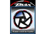 Adesivi cerchi x moto YAMAHA TMAX +4 pezzi omaggio