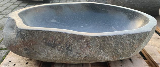 Lavabo lavandino da appoggio in pietra sasso di fiume 4 - Foto 8