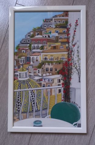 Quadretto a tempera raffigurante Positano