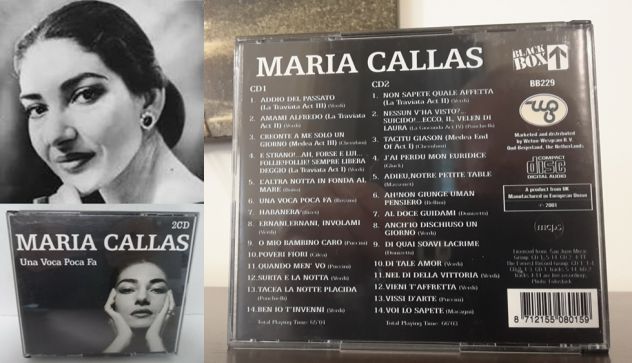 Maria Callas - Una Voca Poca Fa, Formato Audio 2 CD Album, DIGIPACK Uscita 2001.