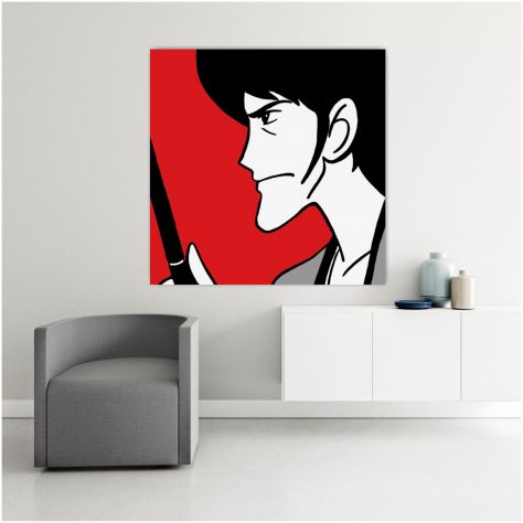 Quadro Goemon Lupin dipinto a mano pop art