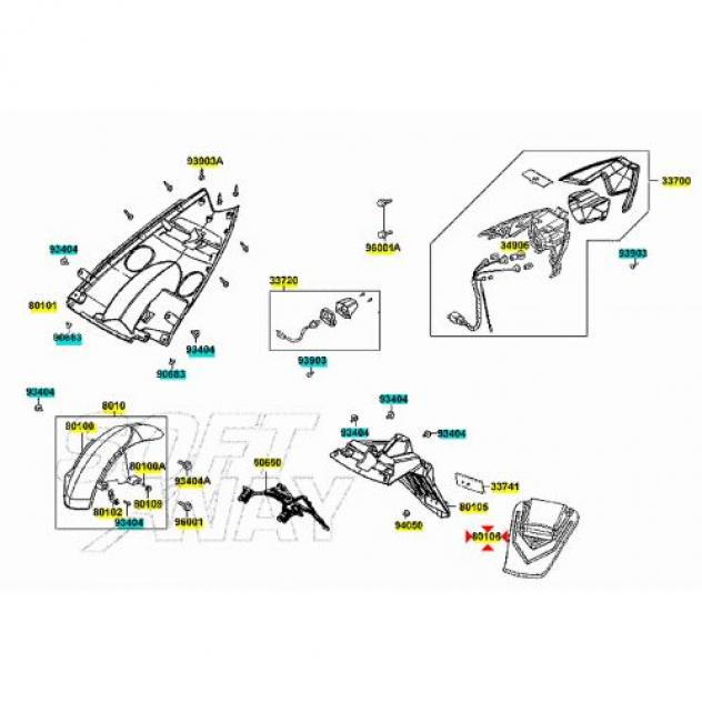 Prolunga parafango posteriore Kymco Super 8 - 00180014 - Foto 4