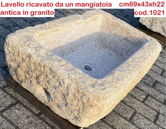 Lavandino lavello cucina rustico in pietra granito - Foto 7