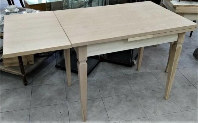 Tavolo allungabile  in legno grezzo da colorare artigianato italiano - Foto 7