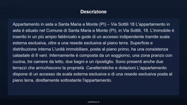 Immobile in asta di 140 m² con più di 5 locali in vendita a Santa Maria a Monte - Foto 3