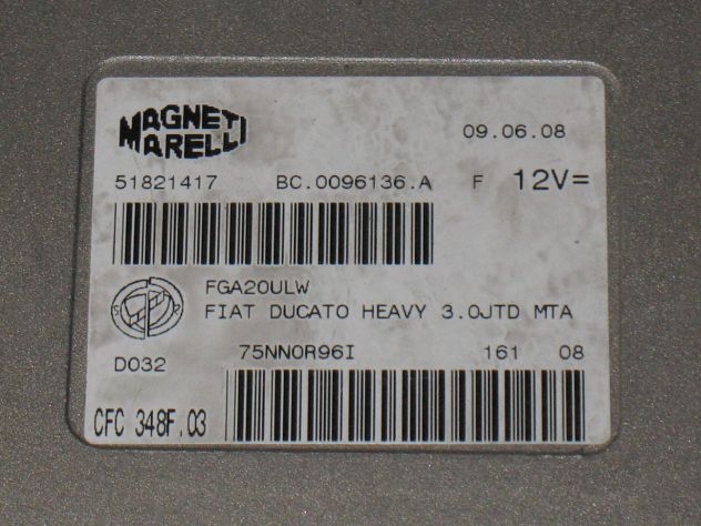 51821417 ECU CAMBIO DUCATO BOXER JUMPER 3.0 51821417 CFC 348F.03 CFC348F.03 - Foto 2