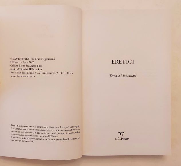 Eretici di Tomaso Montanari 1°Ed.PaperFirst, ottobre 2020 come nuovo - Foto 6