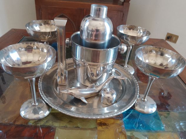 Kit Completo Da Bar Vintage 8 Pezzi tutto Inox Italiano Anni 70/80 - Foto 7