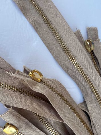 X72 Cerniere Lampo Zip metallo OPTI senza tiretto cm 43 Nocciola – Pz. 40 - Foto 8