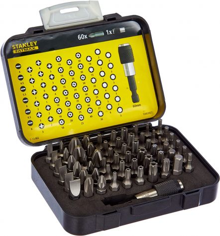 STANLEY Set 61pz inserti 25mm con porta inserti magnetico a sgancio veloce NUOVO - Foto 6