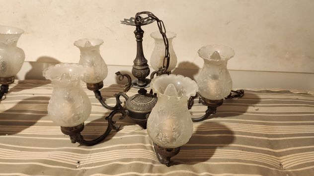 Coppia lampadari anni 70 in perfette condizioni - Foto 7