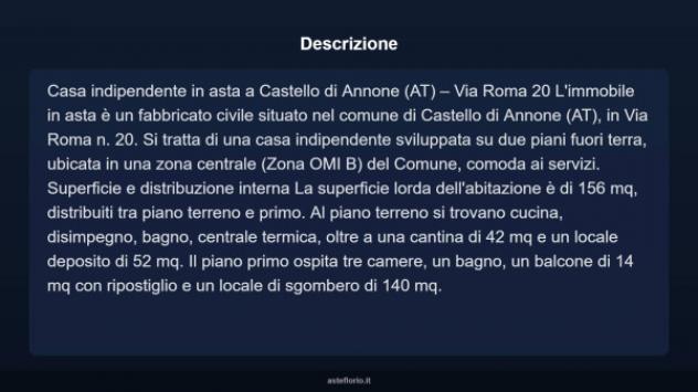 Immobile in asta di 156 m², box auto in vendita a Castello di Annone - Foto 3
