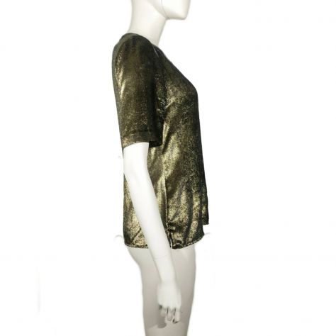 Top shirt dorato elegante per la sera di Etro - tg. 40 - Foto 3