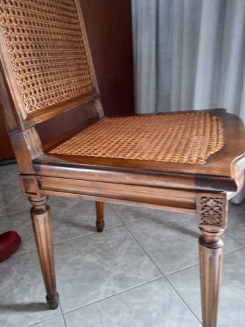4 sedie legno massello e rattan - Foto 4