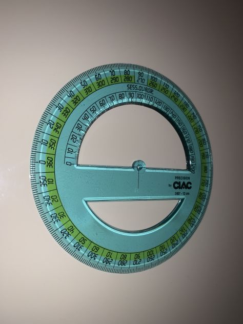 UN GONIOMETRO USATO POCO,INTEGRO,MARCA”CIAC”DA 360 GRADI E 12 CM AZZURRO SEMI TR - Foto 2