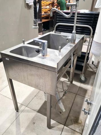 lavatoio professionale più lavamani inox usato - Foto 4