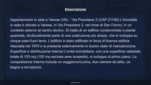 Immobile in asta di 100 m², box auto in vendita a Varese - Foto 13