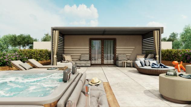 CINQUALE, vendesi in esclusiva di vendita 2 villette indipendenti e affiancate di nuova costruzione (bioedilizia) con giardino, terrazza e solarium: s - Foto 11