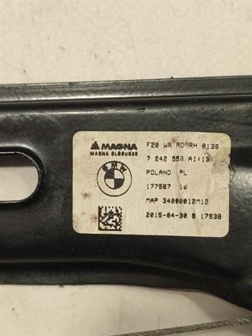 MECCANISMO ALZAVETRO POST. DX BMW Serie 1 F20 7242556 N47D20C (1119) - Foto 2