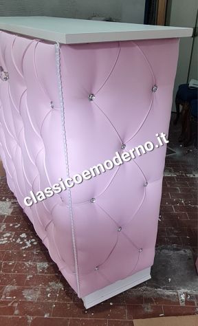 Credenza rosa ecopelle su misura velluto soggiorno con spedizione - Foto 2