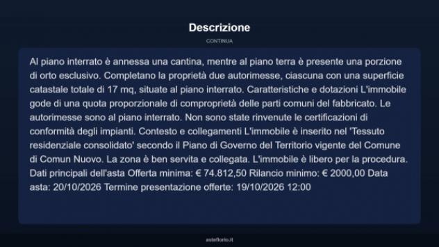 Immobile in asta di 132 m² con più di 5 locali e box auto doppio in vendita a Comun Nuovo - Foto 17