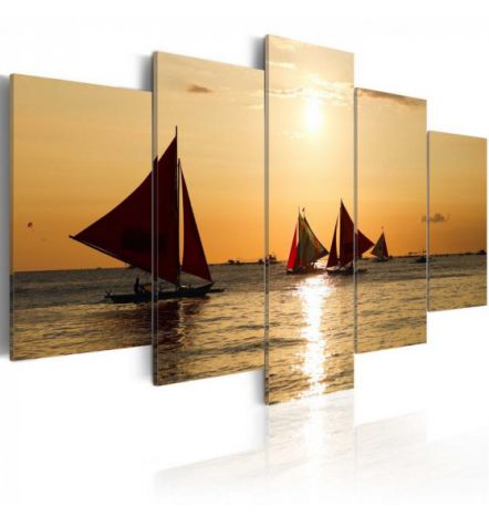 Quadro Con Le Barche A Vela Cm. 100x50 E 200x100 - ARREDALACASA