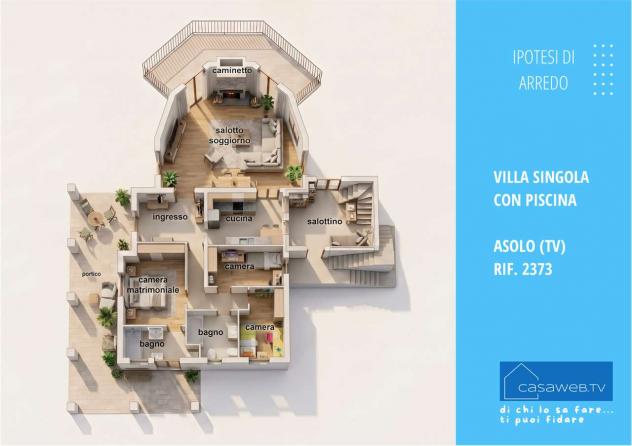 2373 - Villa con piscina e parco ad Asolo (TV) Rif. 2373 - Foto 4