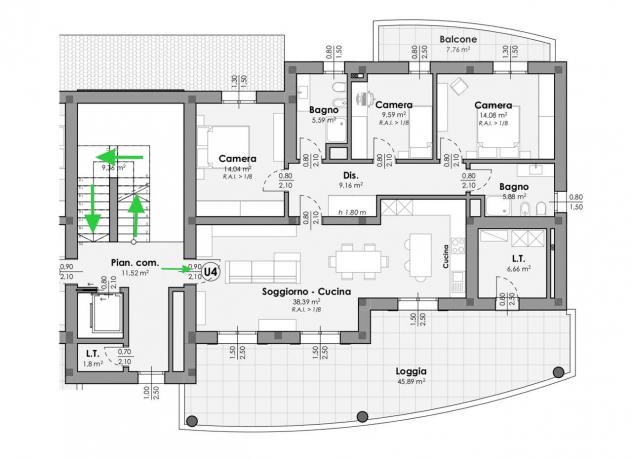VA0218 - CARPI CIBENO QUADRILOCALE IN A4 CON TERRAZZO DA 45 MQ - Foto 19
