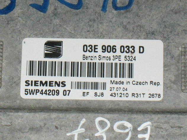03E906033D ECU VW VOLKSWAGEN SIMOS 3PE 03E906033D 5WP4420907 - Foto 2