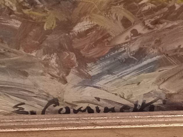 QUADRO PAESAGGIO CON CORNICE DI ANTIQUARIATO FIRMATO - Foto 4