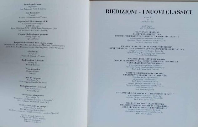 Riedizioni.I nuovi classici.Giornata Internazionale dell'Arredo, Verona, 1992 - Foto 4