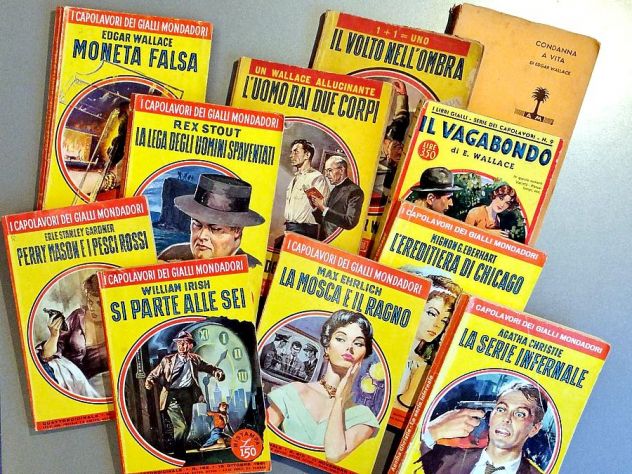 LIBRI GIALLI stampati dal 1936 al 2016: 27 di Mondadori + 19 volumi di altri ed.