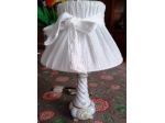 lampada in ceramica capodimonte paralume in stoffa cm.38