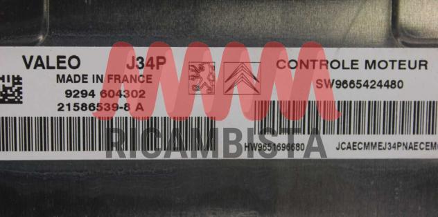 SW9665424480 J34P Citroen C3 1.4 centralina motore Valeo - Foto 2